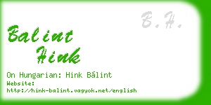 balint hink business card
